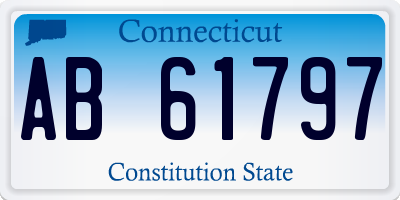 CT license plate AB61797