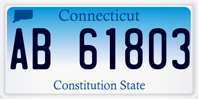CT license plate AB61803