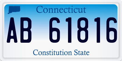 CT license plate AB61816