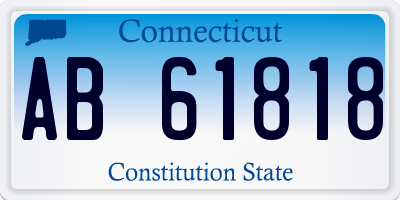 CT license plate AB61818
