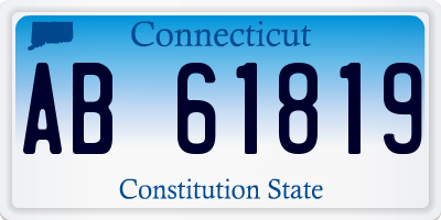 CT license plate AB61819