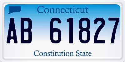CT license plate AB61827