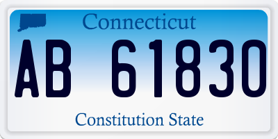 CT license plate AB61830