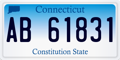 CT license plate AB61831