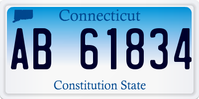 CT license plate AB61834