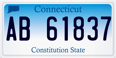 CT license plate AB61837