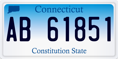 CT license plate AB61851