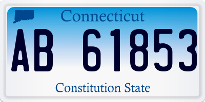 CT license plate AB61853