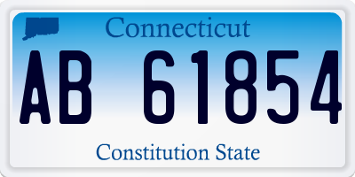 CT license plate AB61854