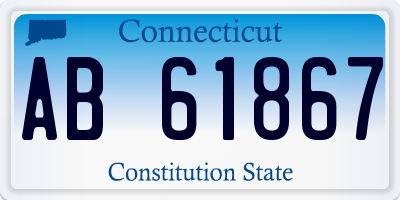 CT license plate AB61867