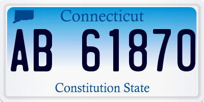 CT license plate AB61870