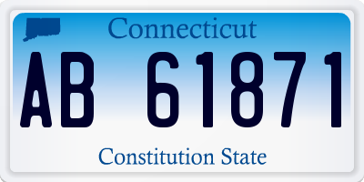 CT license plate AB61871