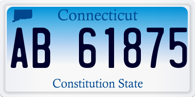 CT license plate AB61875