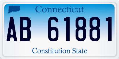 CT license plate AB61881