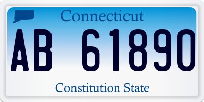 CT license plate AB61890