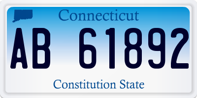 CT license plate AB61892
