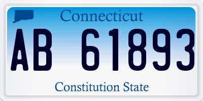 CT license plate AB61893