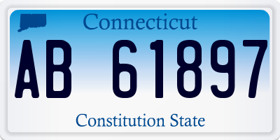 CT license plate AB61897