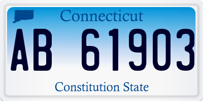 CT license plate AB61903