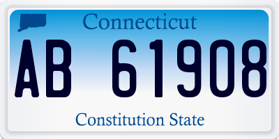 CT license plate AB61908