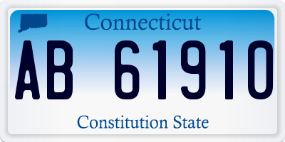 CT license plate AB61910