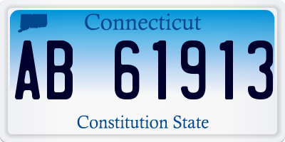 CT license plate AB61913