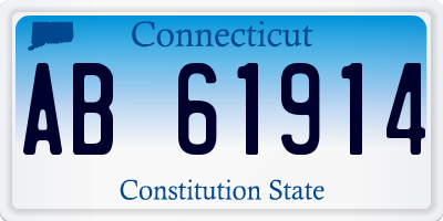 CT license plate AB61914