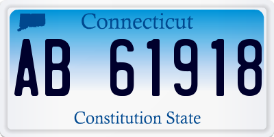 CT license plate AB61918