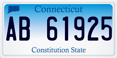 CT license plate AB61925