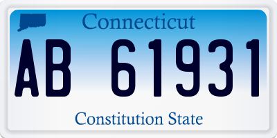 CT license plate AB61931