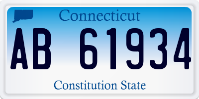 CT license plate AB61934