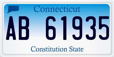 CT license plate AB61935