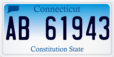 CT license plate AB61943