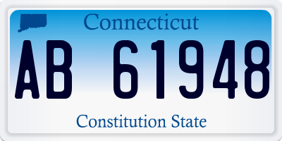CT license plate AB61948