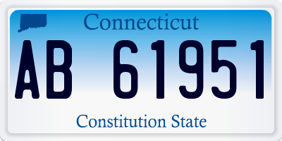 CT license plate AB61951