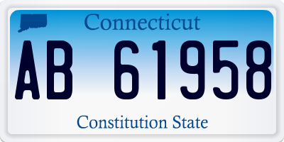 CT license plate AB61958