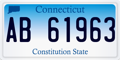 CT license plate AB61963