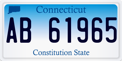 CT license plate AB61965