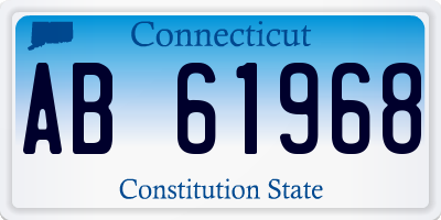CT license plate AB61968