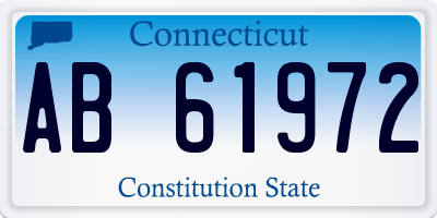 CT license plate AB61972