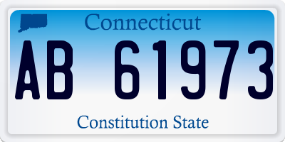 CT license plate AB61973