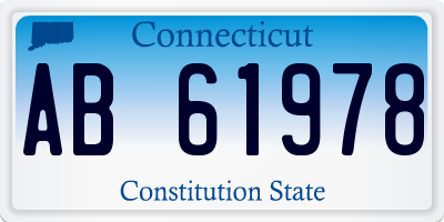 CT license plate AB61978