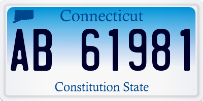CT license plate AB61981