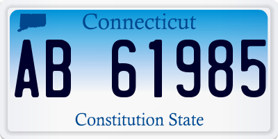 CT license plate AB61985