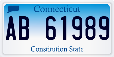 CT license plate AB61989