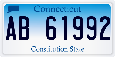 CT license plate AB61992