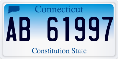 CT license plate AB61997