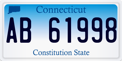 CT license plate AB61998
