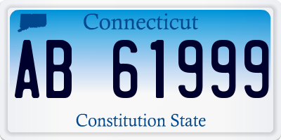 CT license plate AB61999