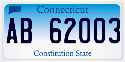 CT license plate AB62003